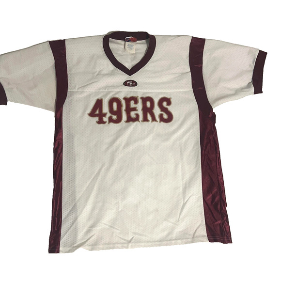 San Francisco 49ers White Jersey Men’s Large Vintage NFL Made in USA - Picture 1 of 9